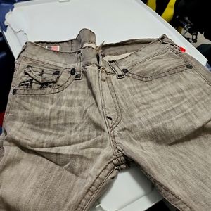 Men's True Religion jeans size 38 inseam 34  grey